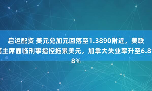 启运配资 美元兑加元回落至1.3890附近，美联储主席面临刑事指控拖累美元，加拿大失业率升至6.8%